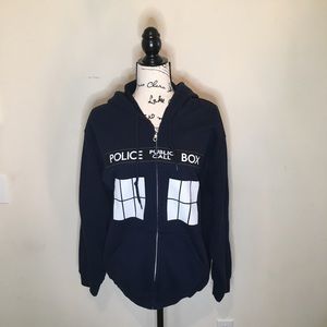 Dr Who Tardis Zip-Up Hoodie